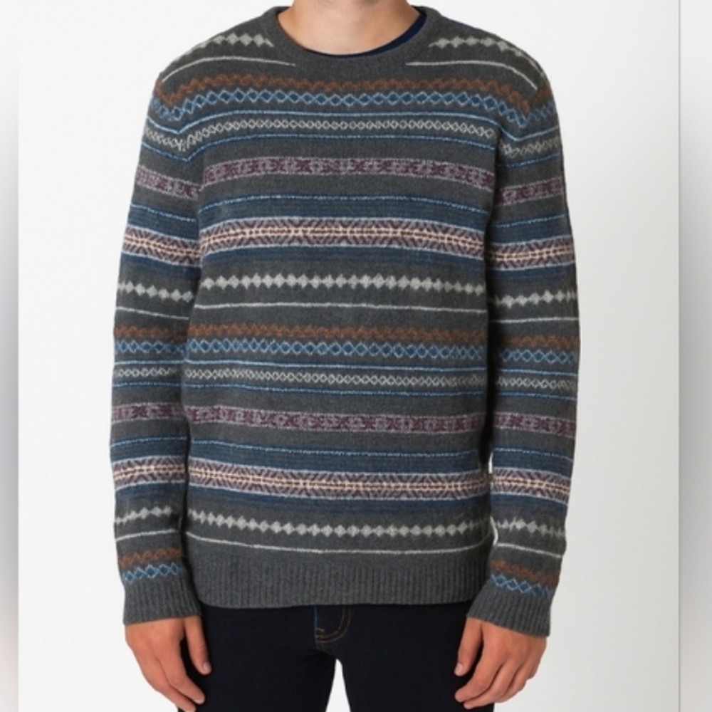 Urban Pipeline gray Wool striped crewneck sweater Men's size extra large XL